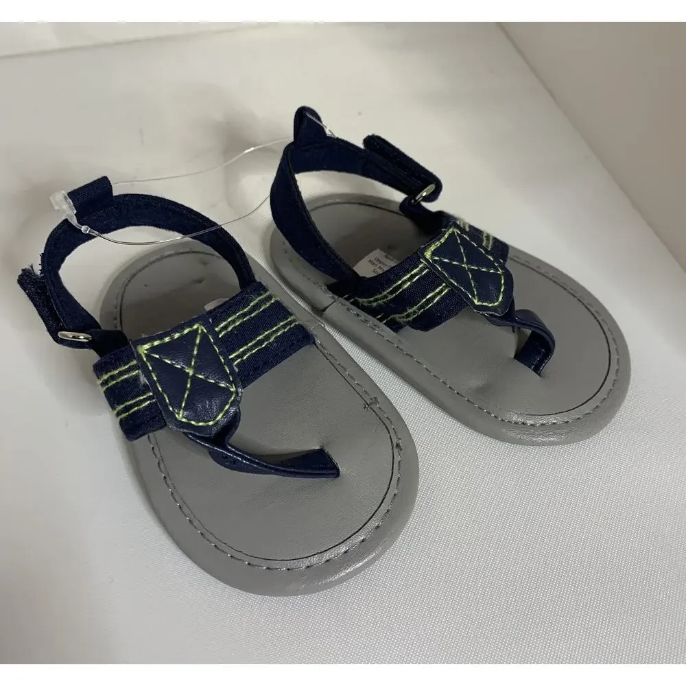 Baby Thong Sandals Flip flops 6-12 months Navy Blue Nautical